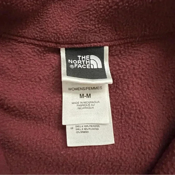 The North Face Woman 1/4 Zip Polartec Fleece Pullover Sweater Maroon Size Medium - Picture 9 of 15